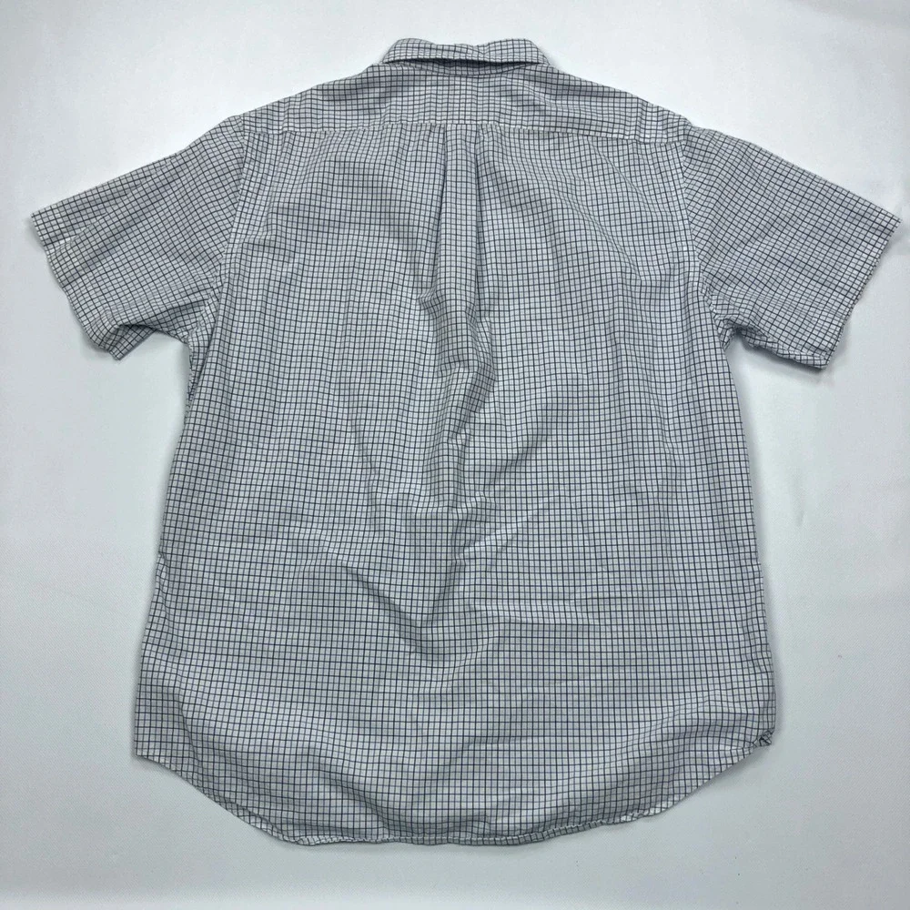 Polo Ralph Lauren Mens Large Blue White Tattersall Check Short Sleeve Shirt L